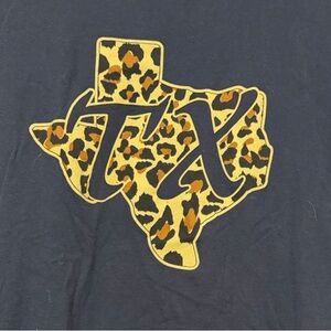 Leopard Print TX Graphic Tee - Navy